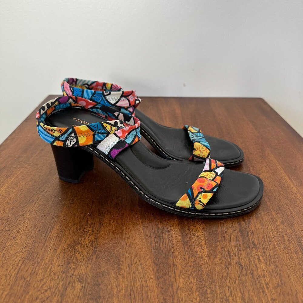 Donald J Pilner Multi-color stretch fabric sandal